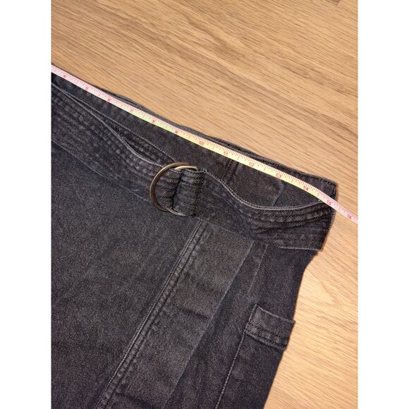 Rails Deanna Belted Denim Wrap Mini Skirt Black Pearl wash womens size S - Picture 3 of 5